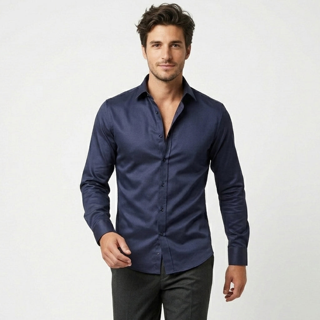 Chemise homme coton stretch infroissable été coupe ajustée