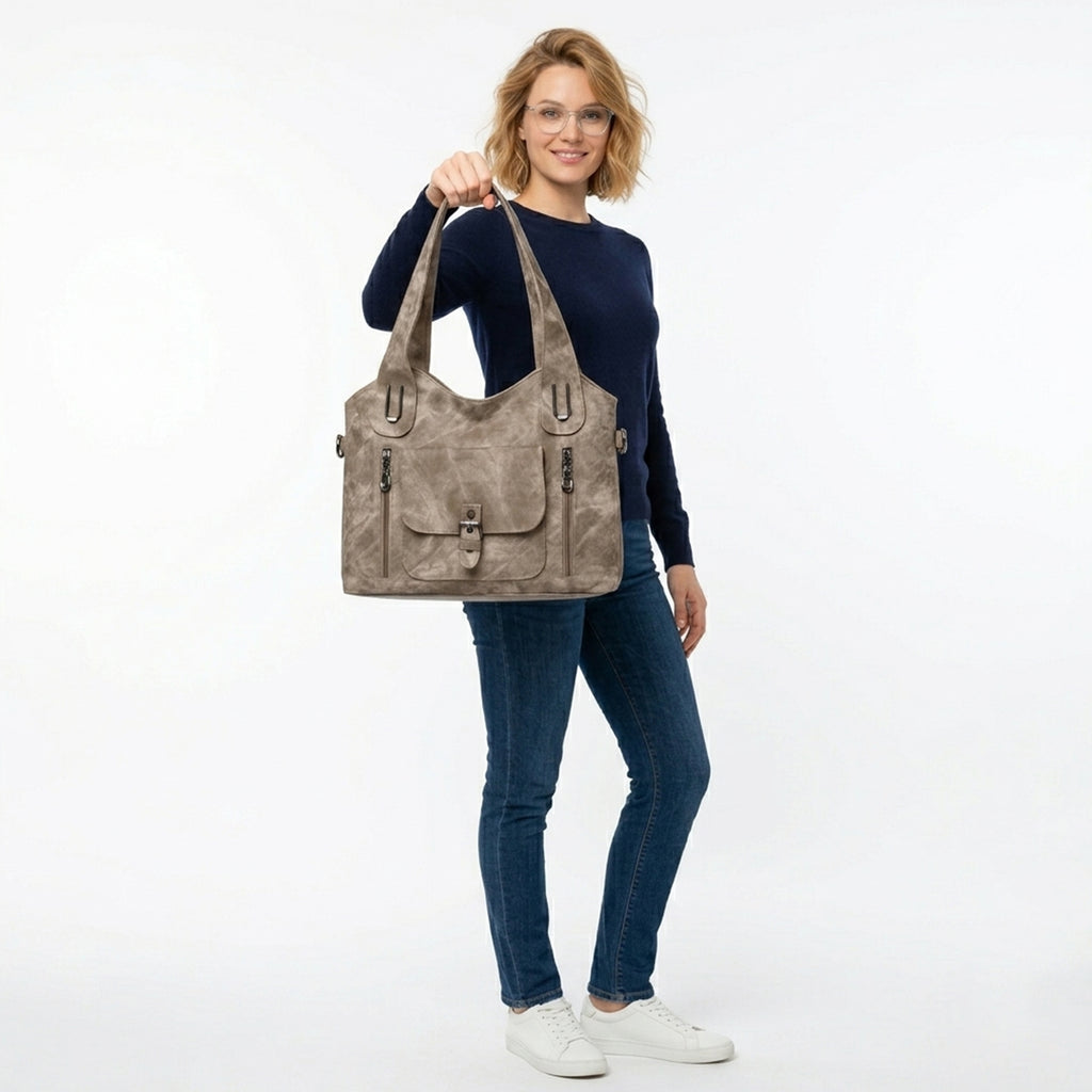 Sac cabas femme cuir rétro printemps été sac tote bandoulière détachable femme