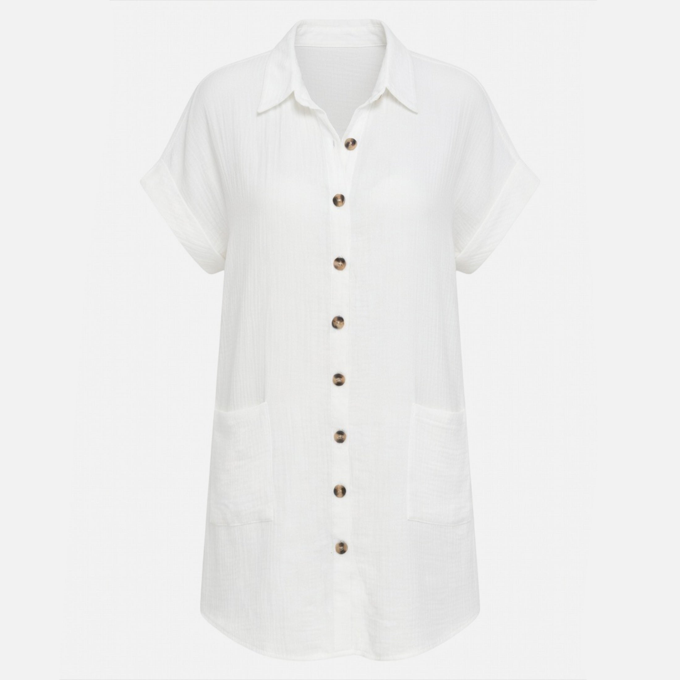 Robe chemise femme en coton léger pour le printemps