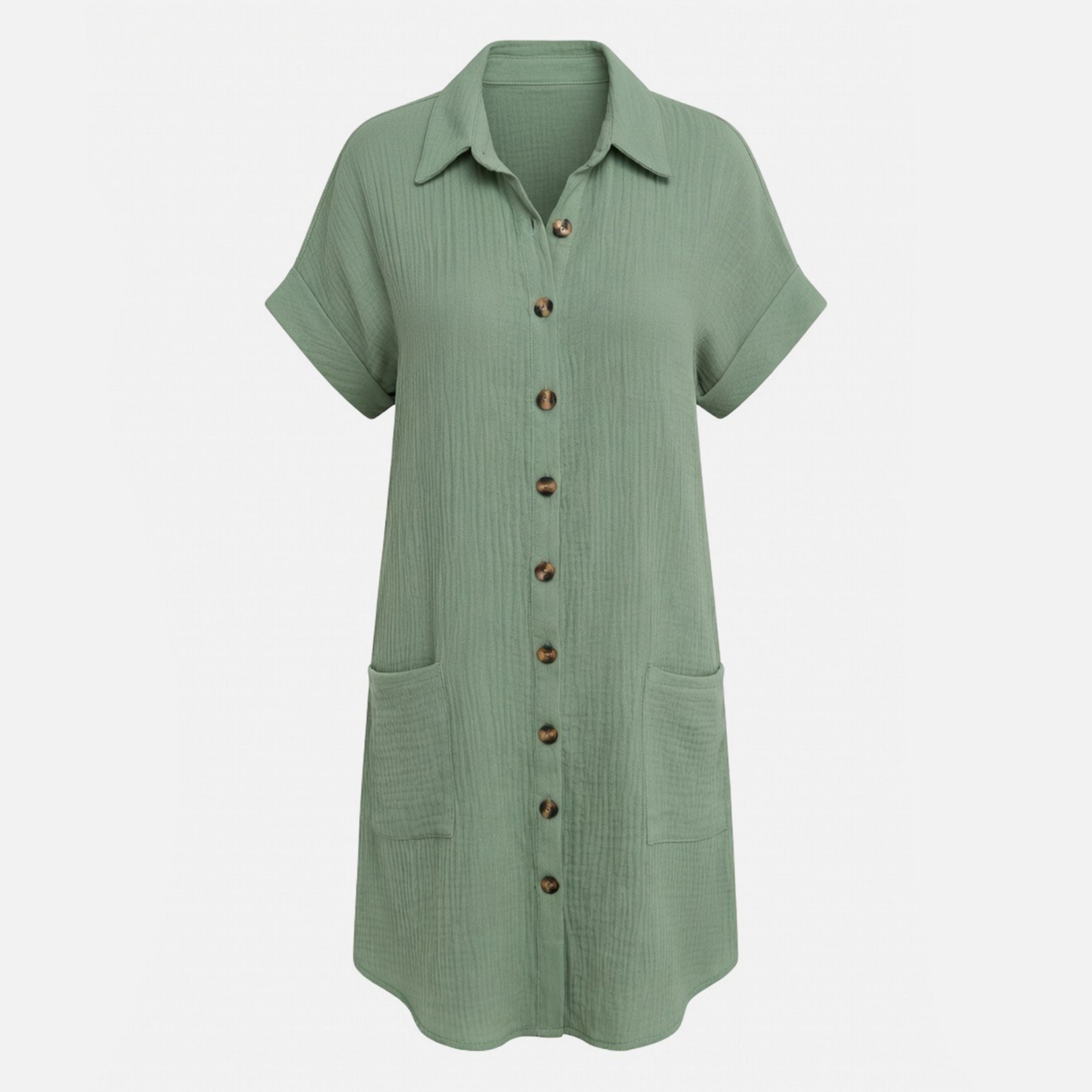 Robe chemise femme en coton léger pour le printemps