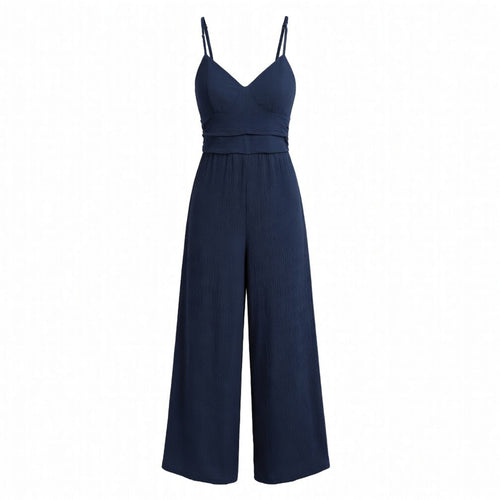Combinaison femme coton printemps bohème large jambe mode décontractée