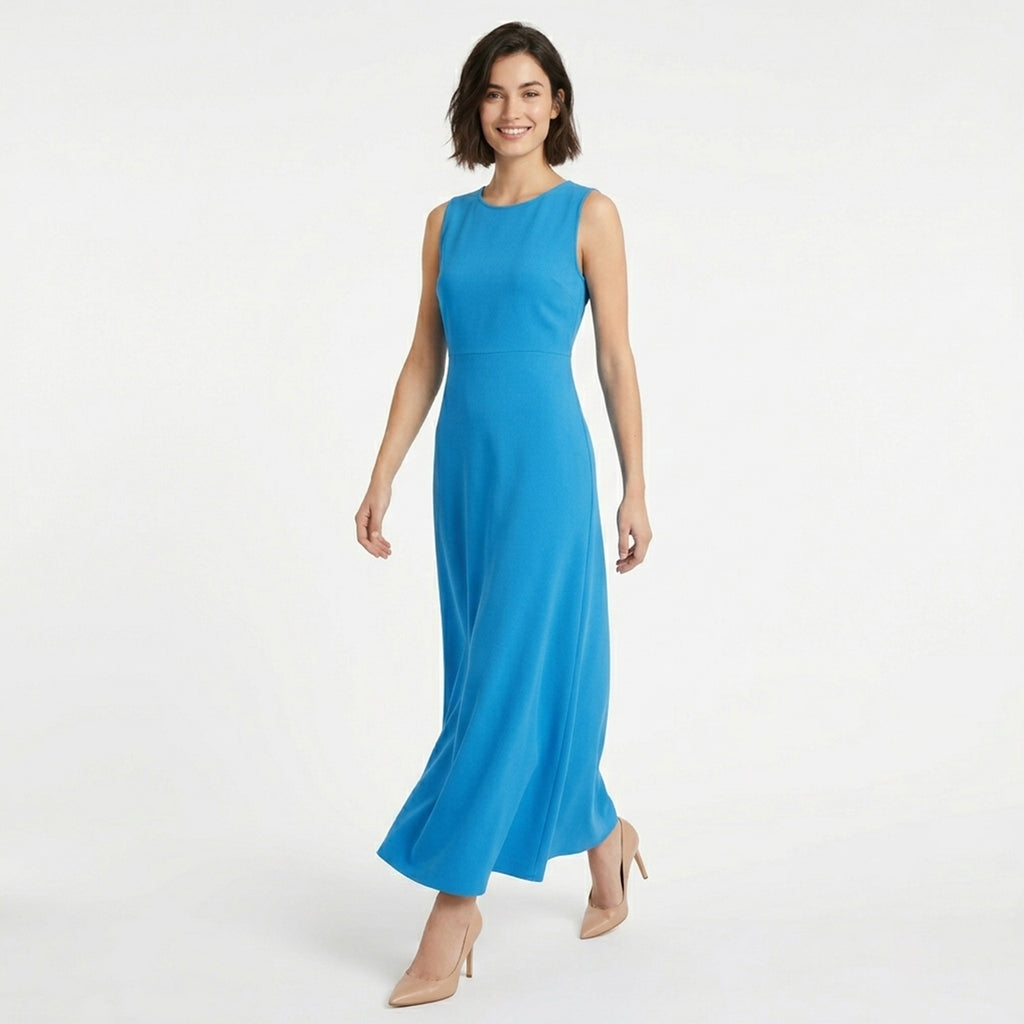 Robe débardeur longue femme coton été robe maxi sans manches décontractée