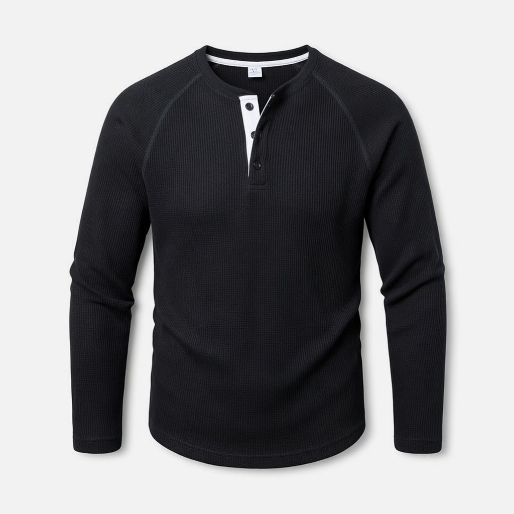 T-shirt homme manches longues coton col rond printemps-été pullover casual