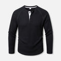 T-shirt homme manches longues coton col rond printemps-été pullover casual
