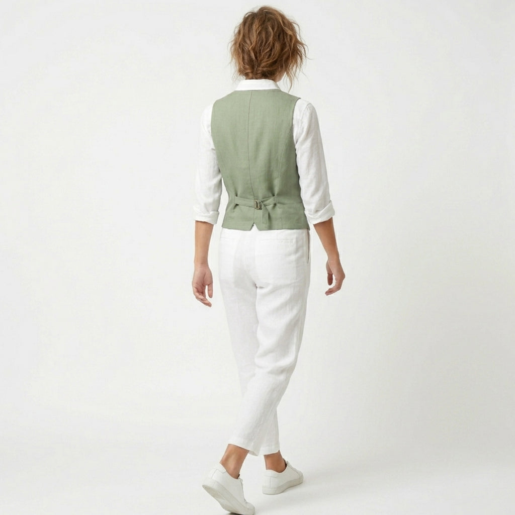 Gilet femme cintré coton élégant décontracté
