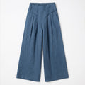 Pantalon femme lin large cheville