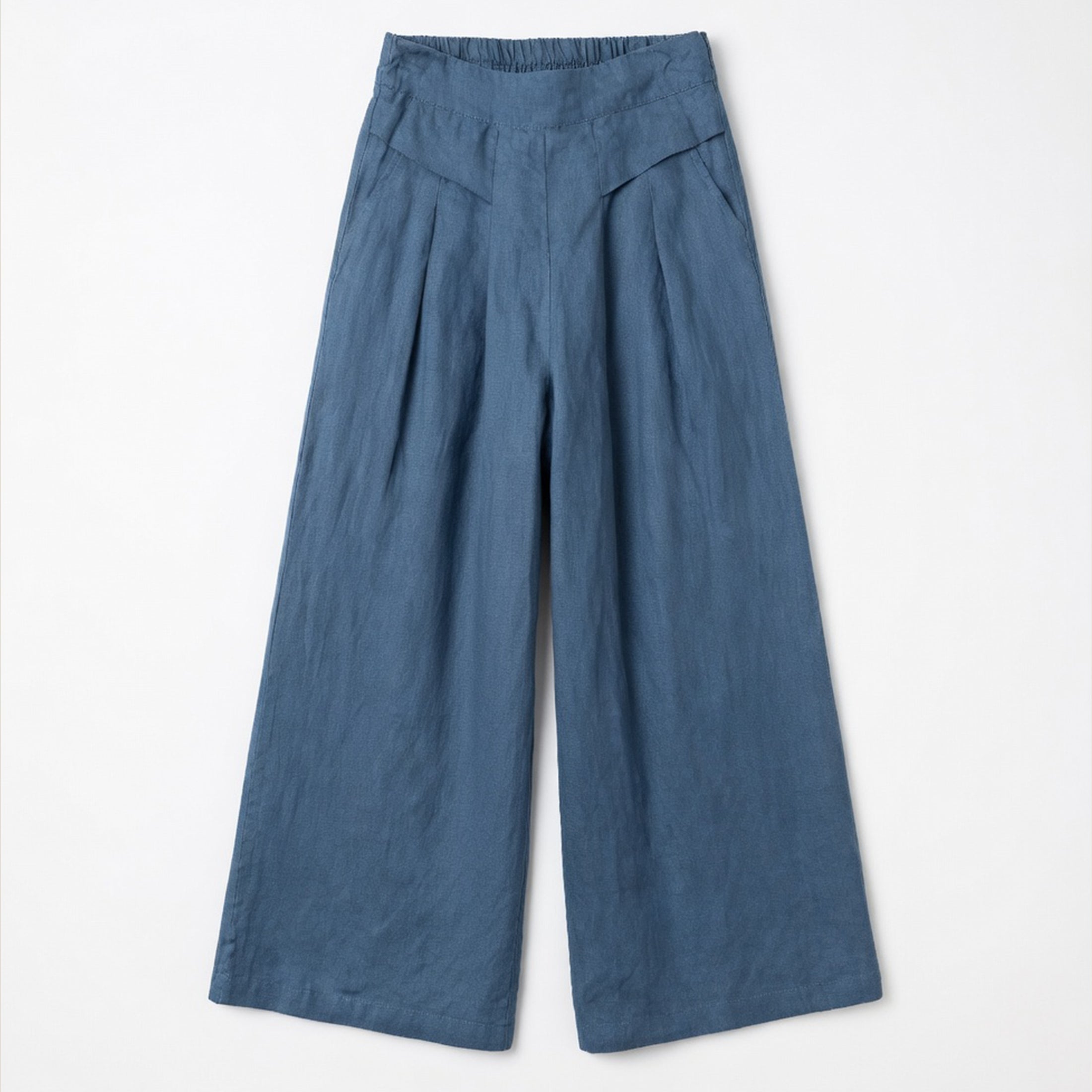 Pantalon femme lin large cheville