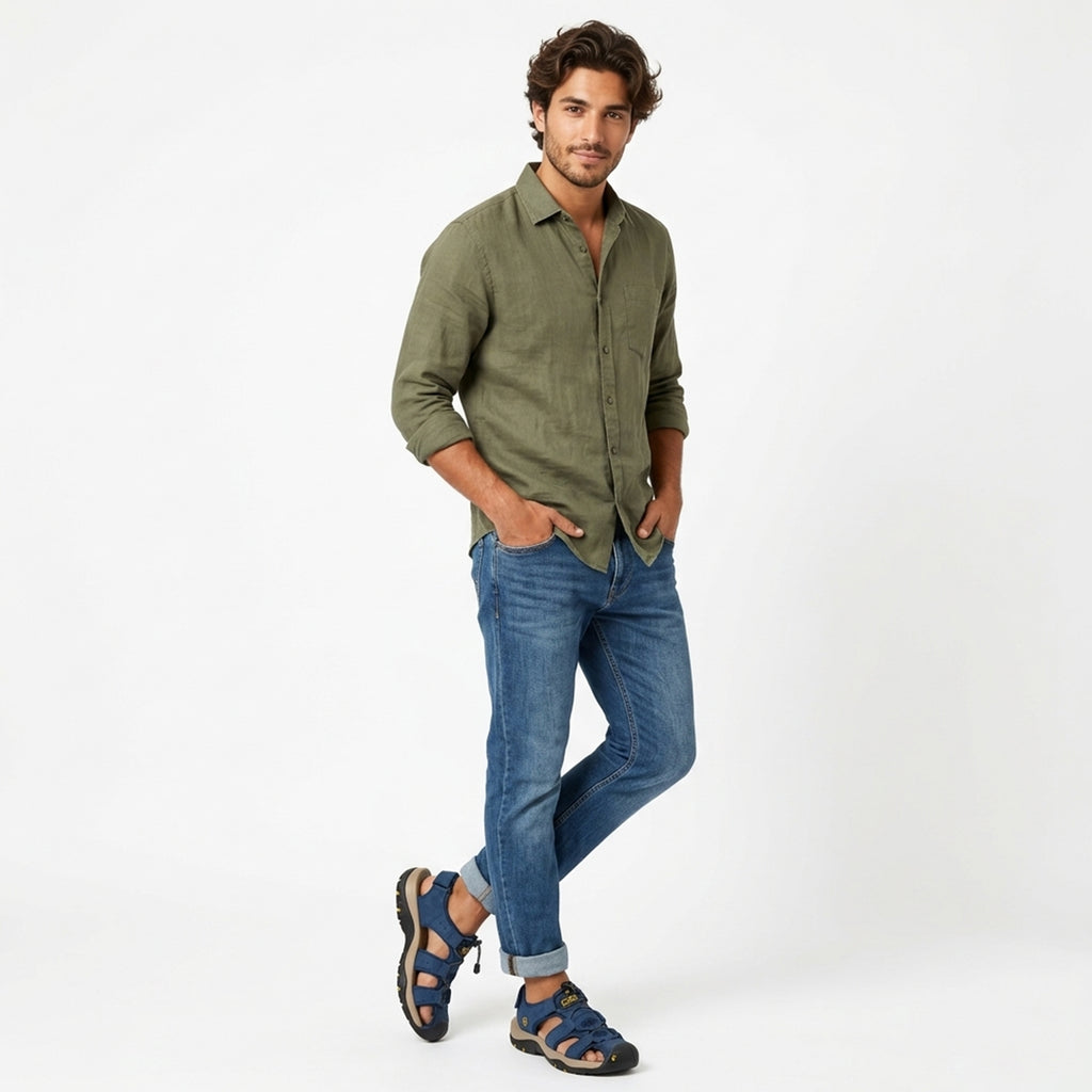 Sandales homme cuir printemps été