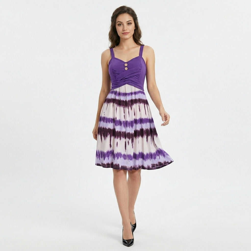 Robe chemise femme coton imprimé tie dye printemps été robe décontractée