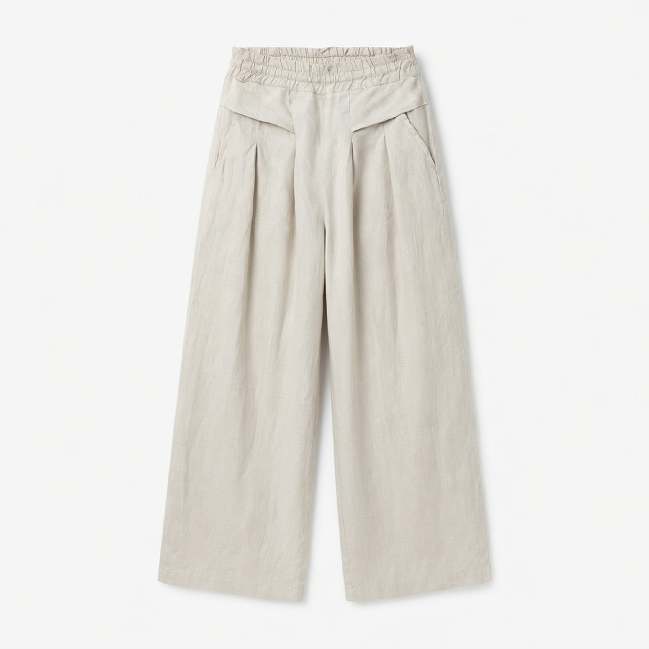 Pantalon femme lin large cheville