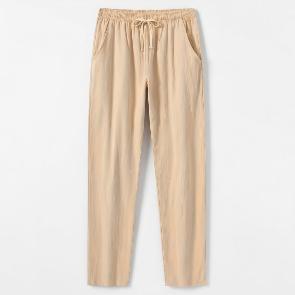 Pantalon homme lin long décontracté