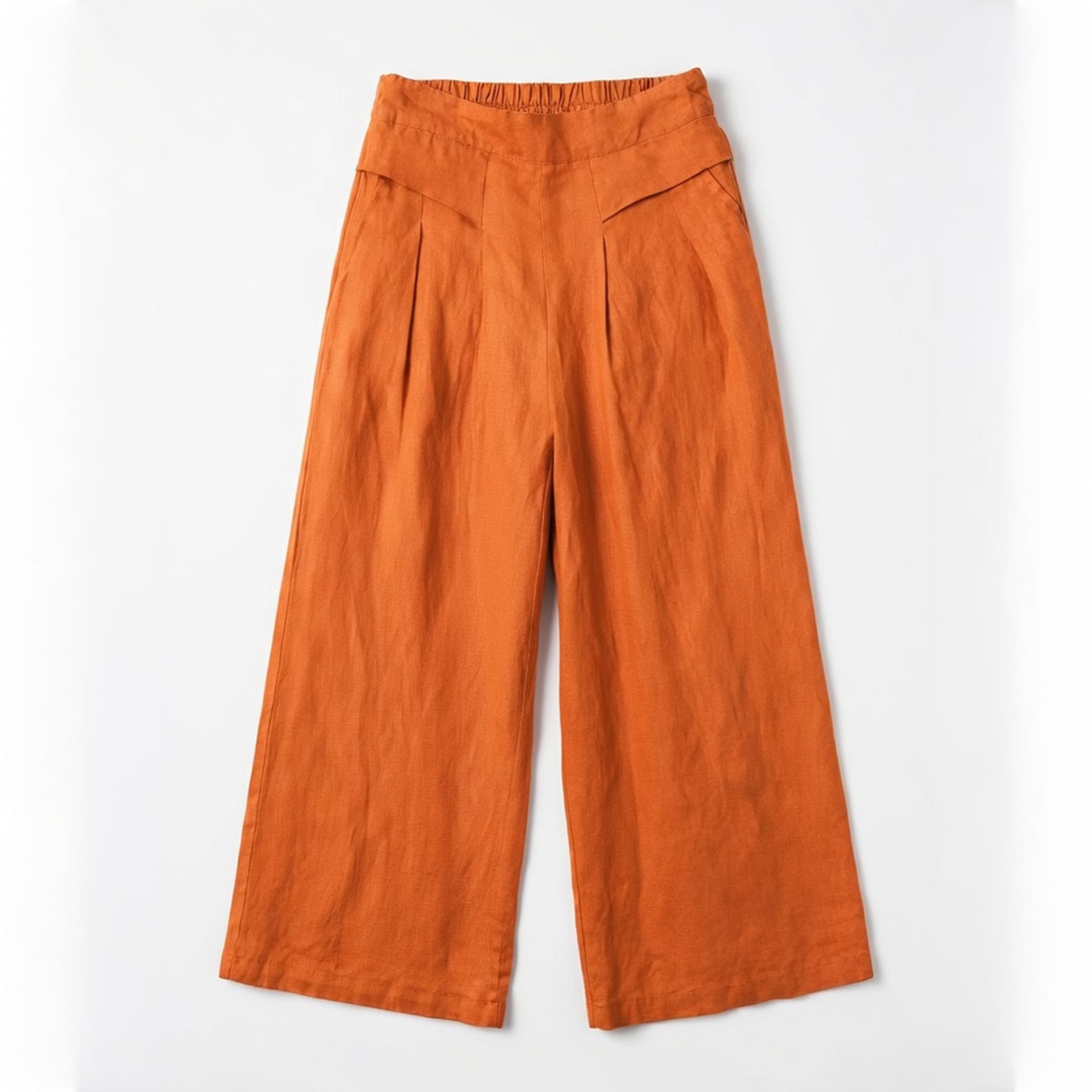 Pantalon femme lin large cheville