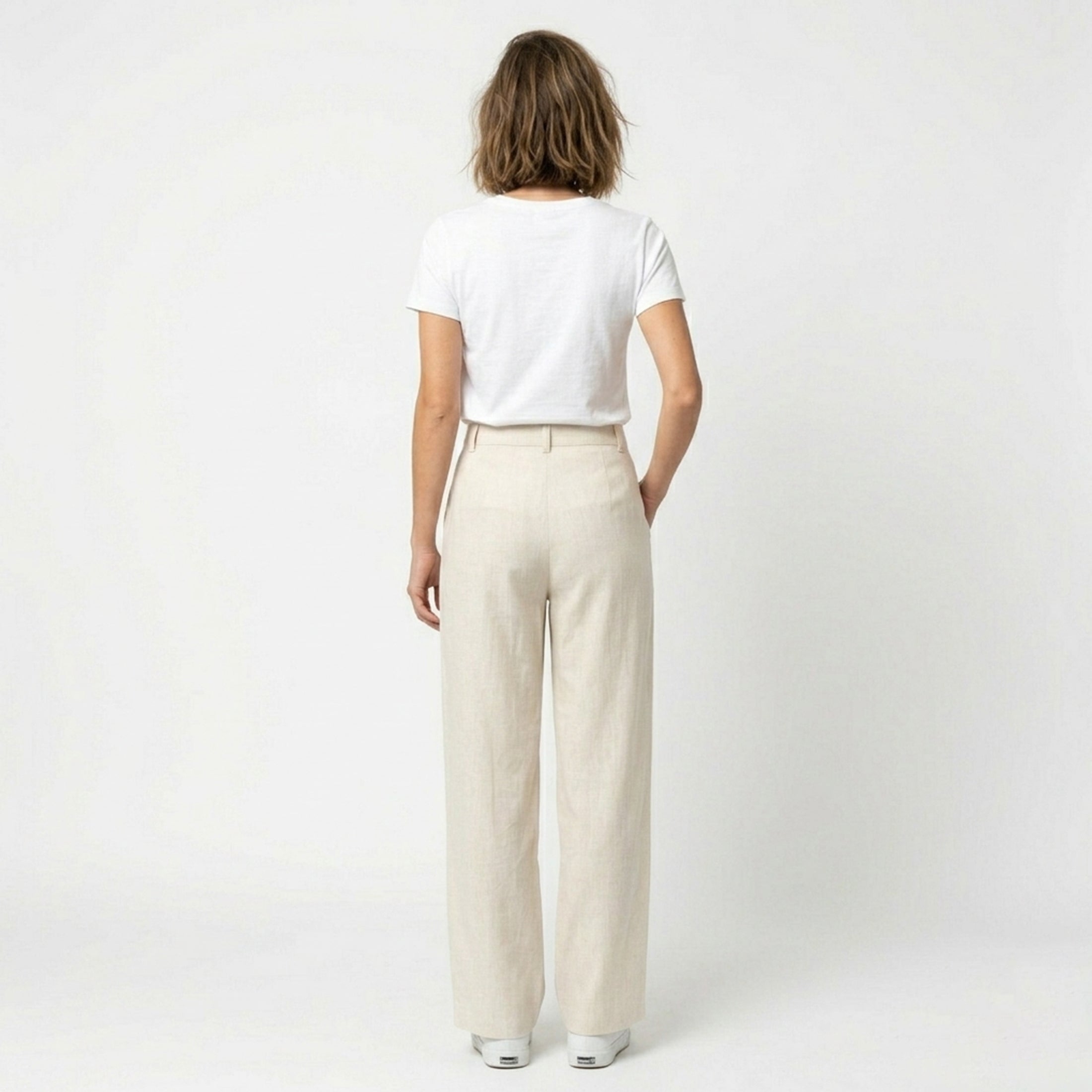 Pantalon femme plissé coton casual taille élastique printemps été pantalon fluide femme