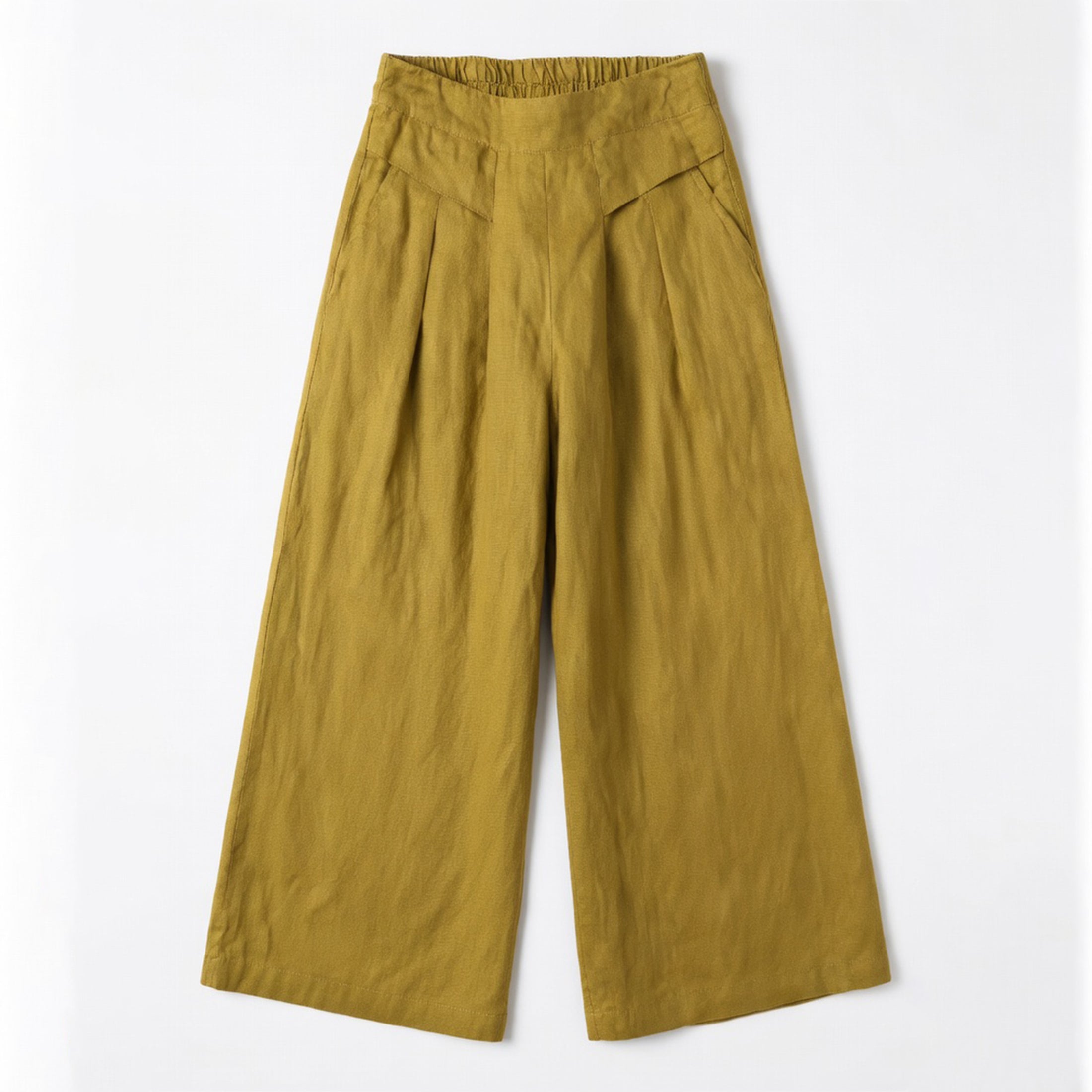 Pantalon femme lin large cheville