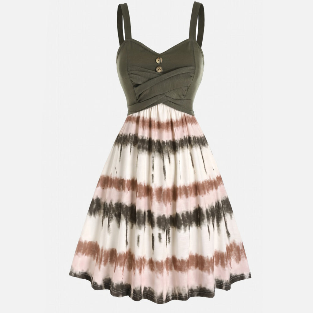 Robe chemise femme coton imprimé tie dye printemps été robe décontractée