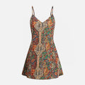 Robe portefeuille femme coton imprimé col V été robe longue décontractée élégante