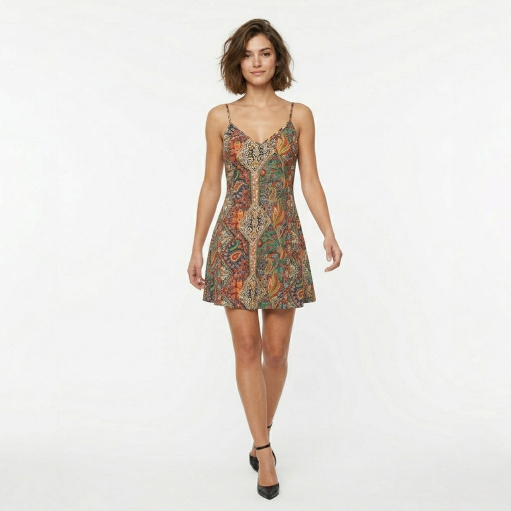 Robe portefeuille femme coton imprimé col V été robe longue décontractée élégante