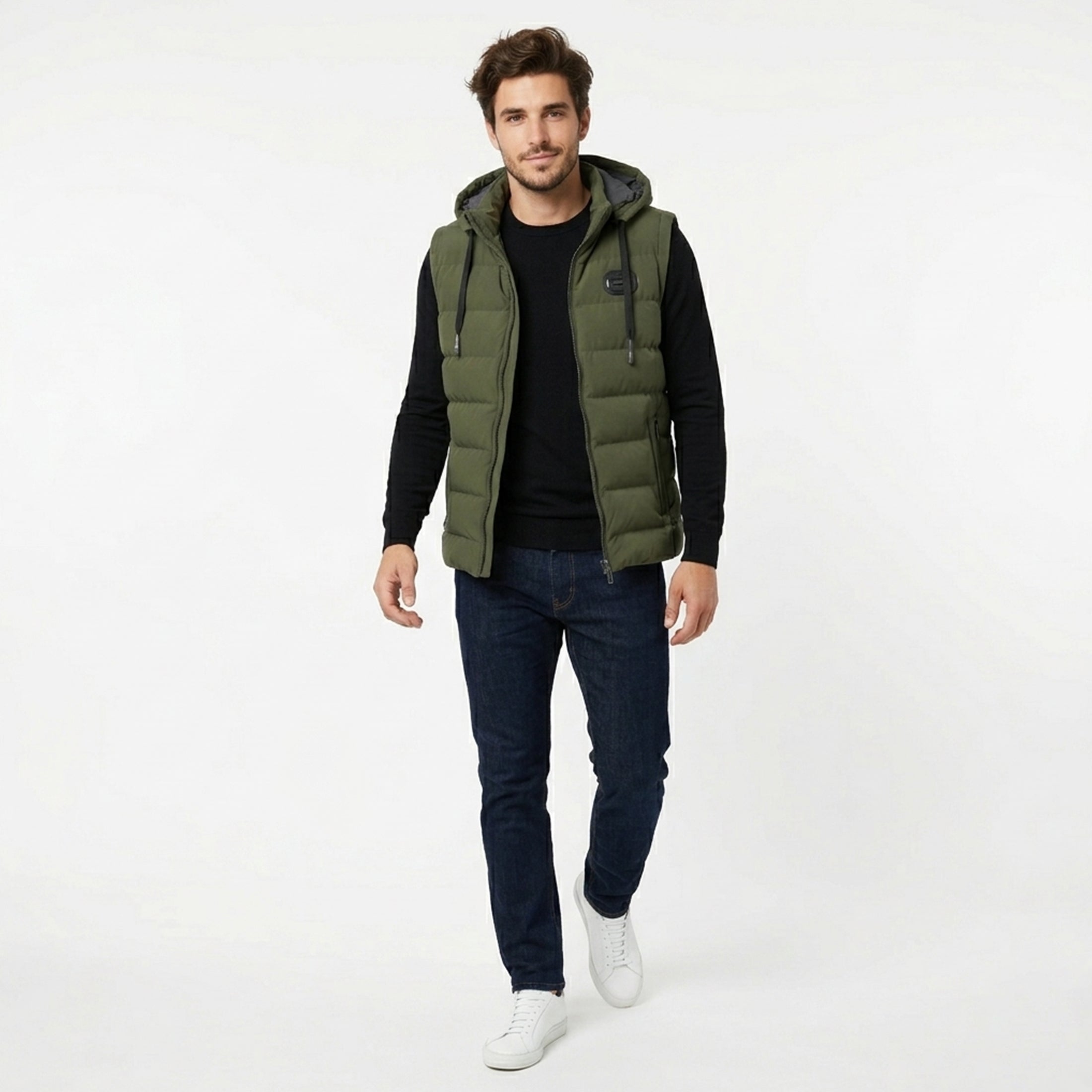 Gilet homme coton printemps léger style bomber sans manches casual
