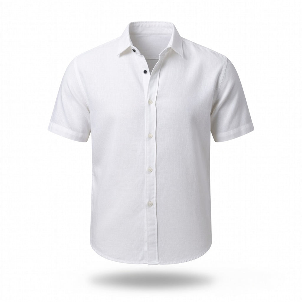 Chemise homme coton lin printemps légère respirante manches courtes
