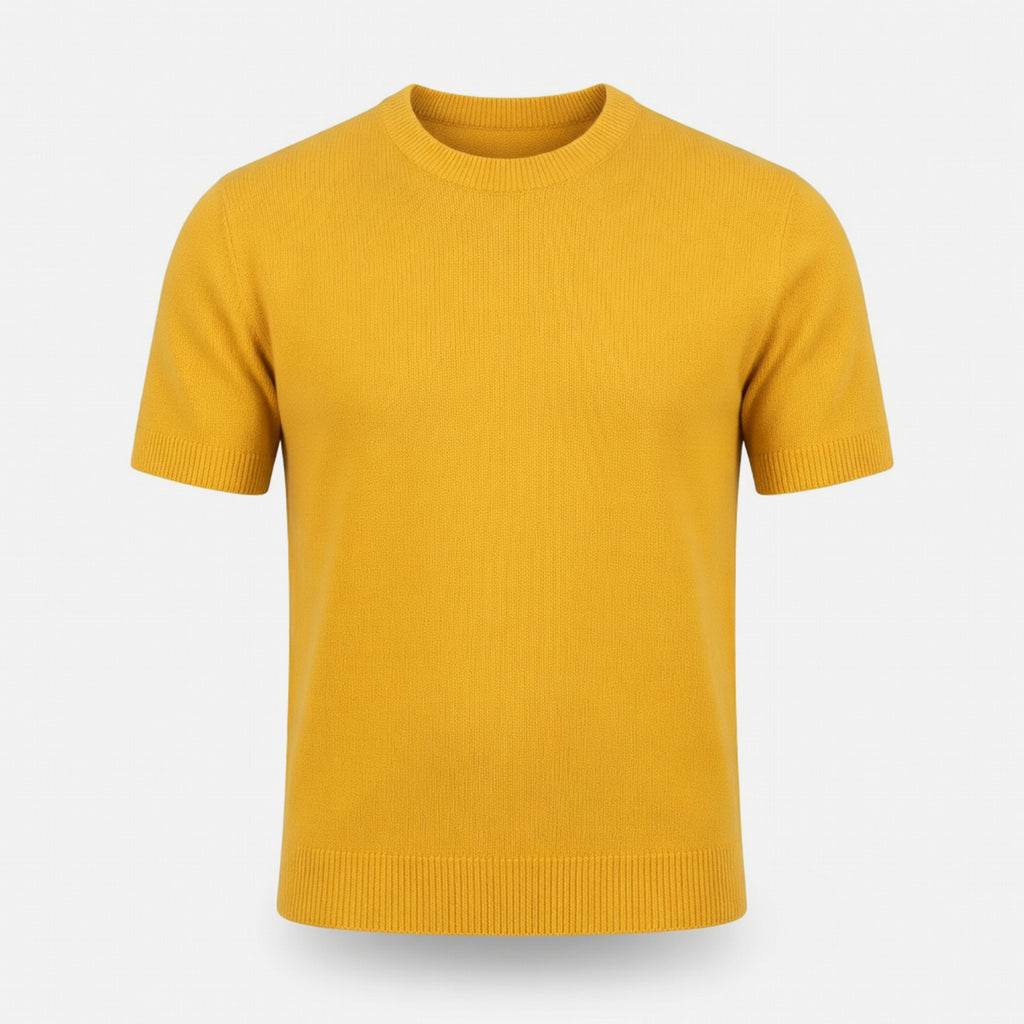 Pull homme cachemire manches courtes printemps léger respirant élégant