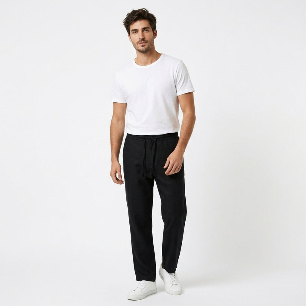 Pantalon homme lin été pantalon casual respirant tenue quotidienne