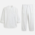 Ensemble homme lin chemise pantalon ample respirant manches longues printemps été