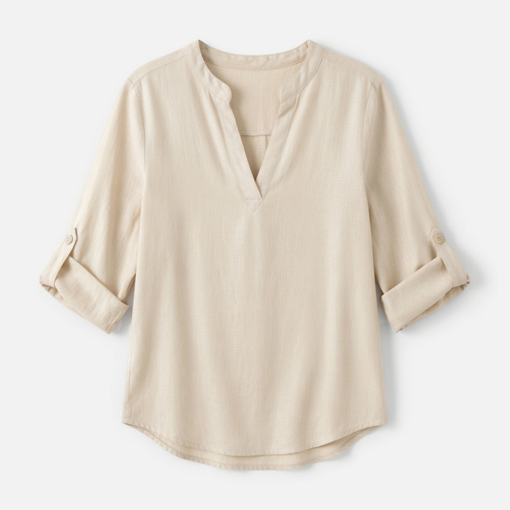 Chemise manches courtes femme en coton pour printemps-été