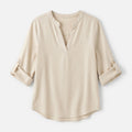 Chemise manches courtes femme en coton pour printemps-été