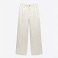 Pantalon femme plissé coton casual taille élastique printemps été pantalon fluide femme