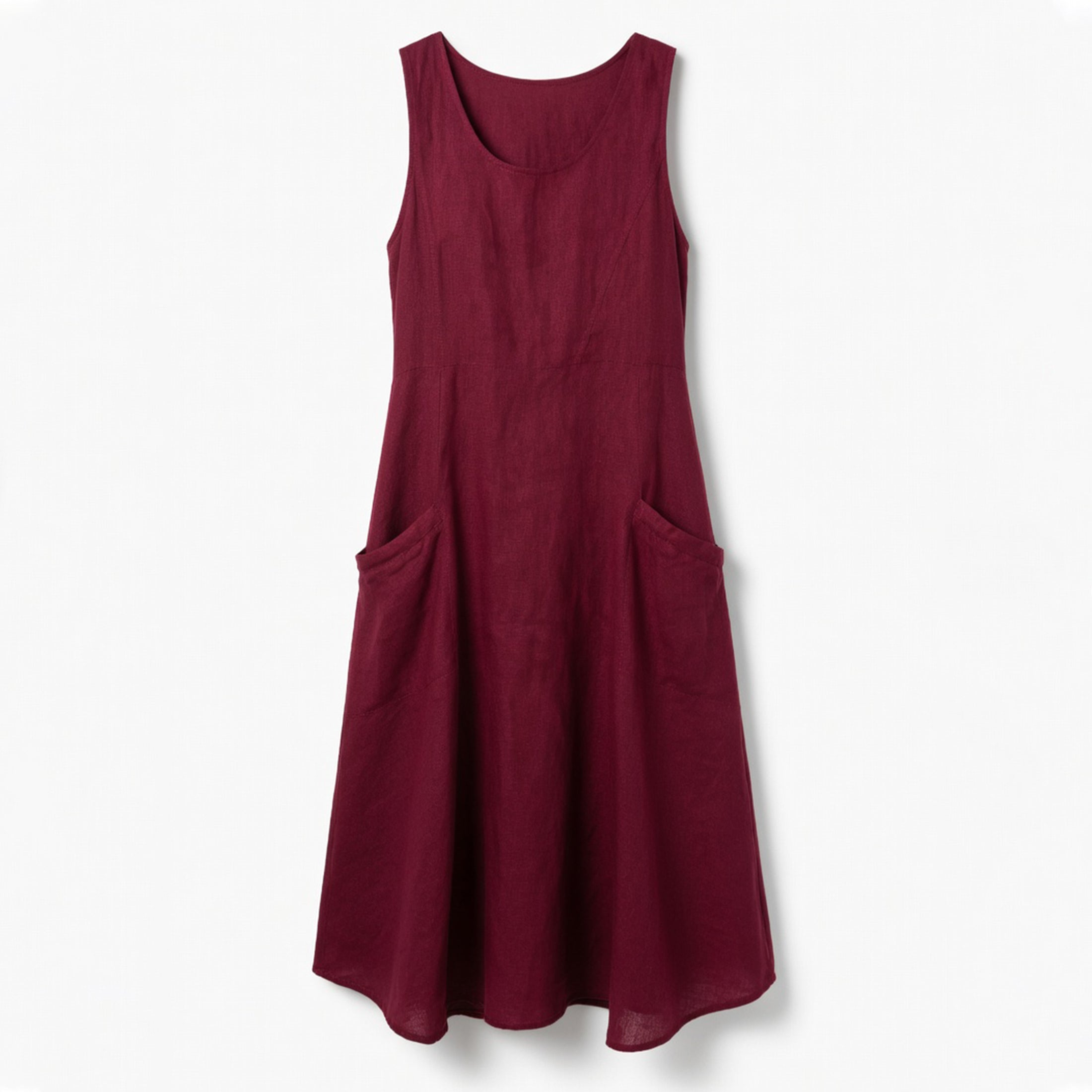 Robe trapèze sans manches femme coton printemps été robe décontractée