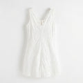 Robe femme coton printemps col V sans manches