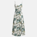 Robe à bretelles femme coton imprimé floral été robe élégante sans manches printemps