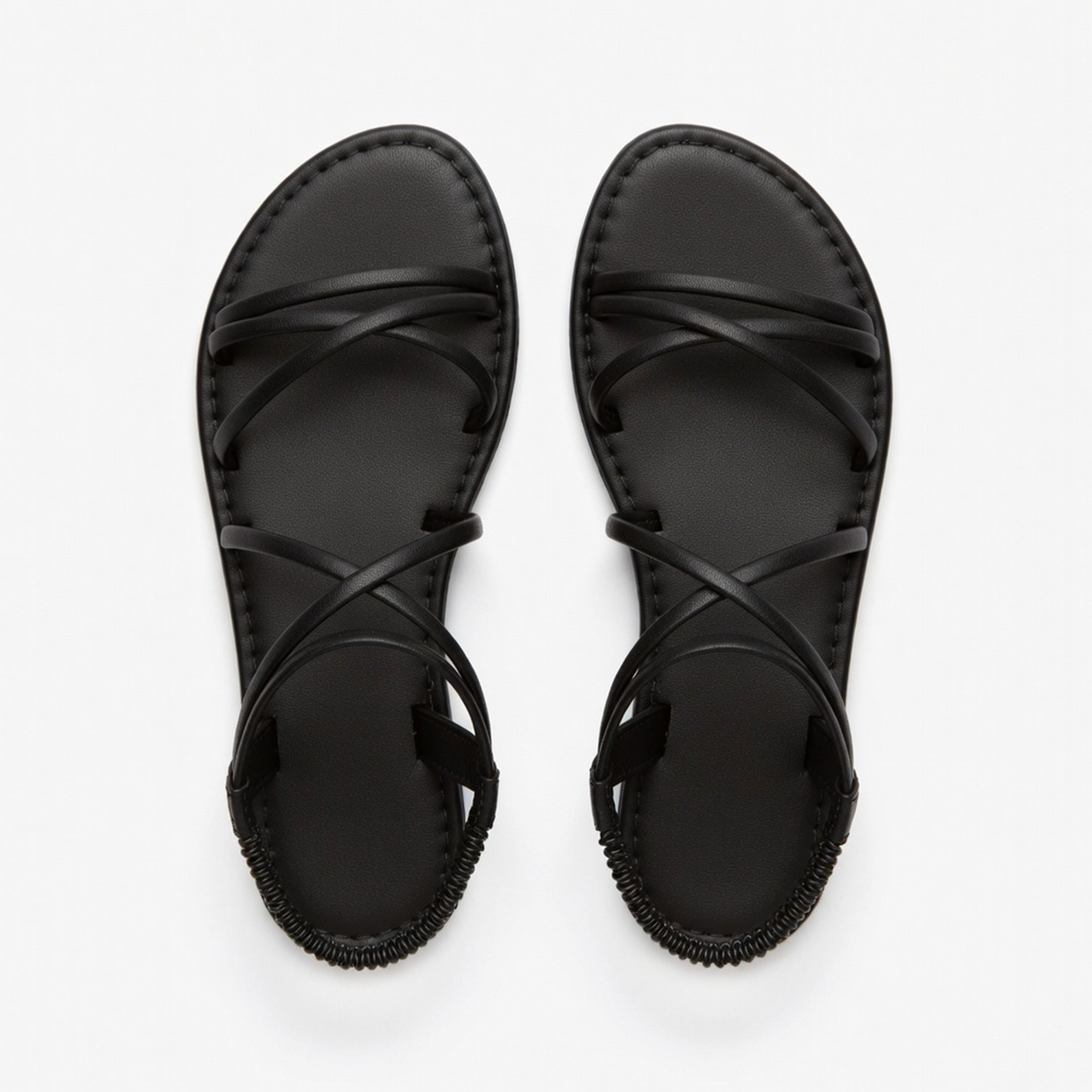 Sandales plates femme cuir printemps ouvertes bout ouvert plage