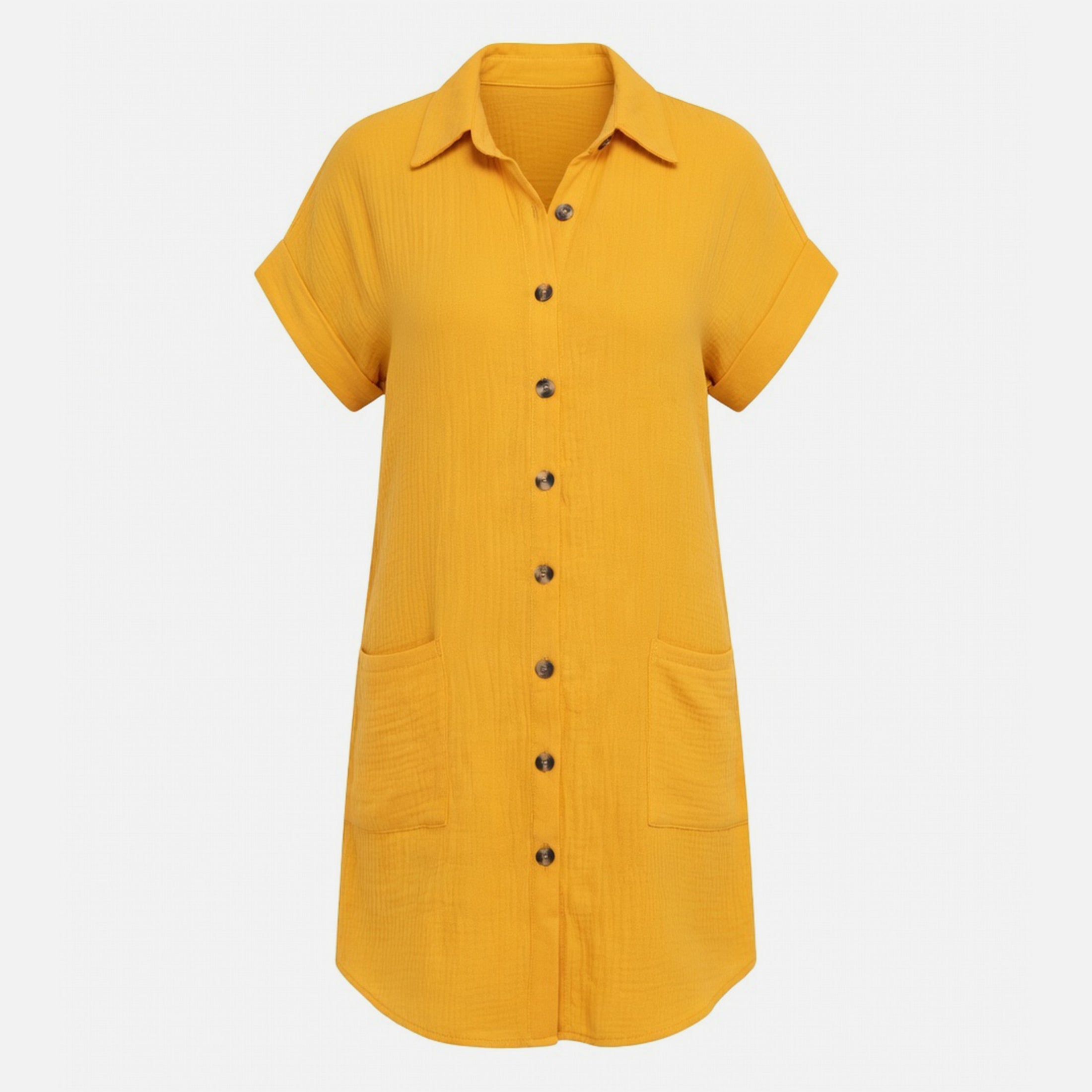 Robe chemise femme en coton léger pour le printemps