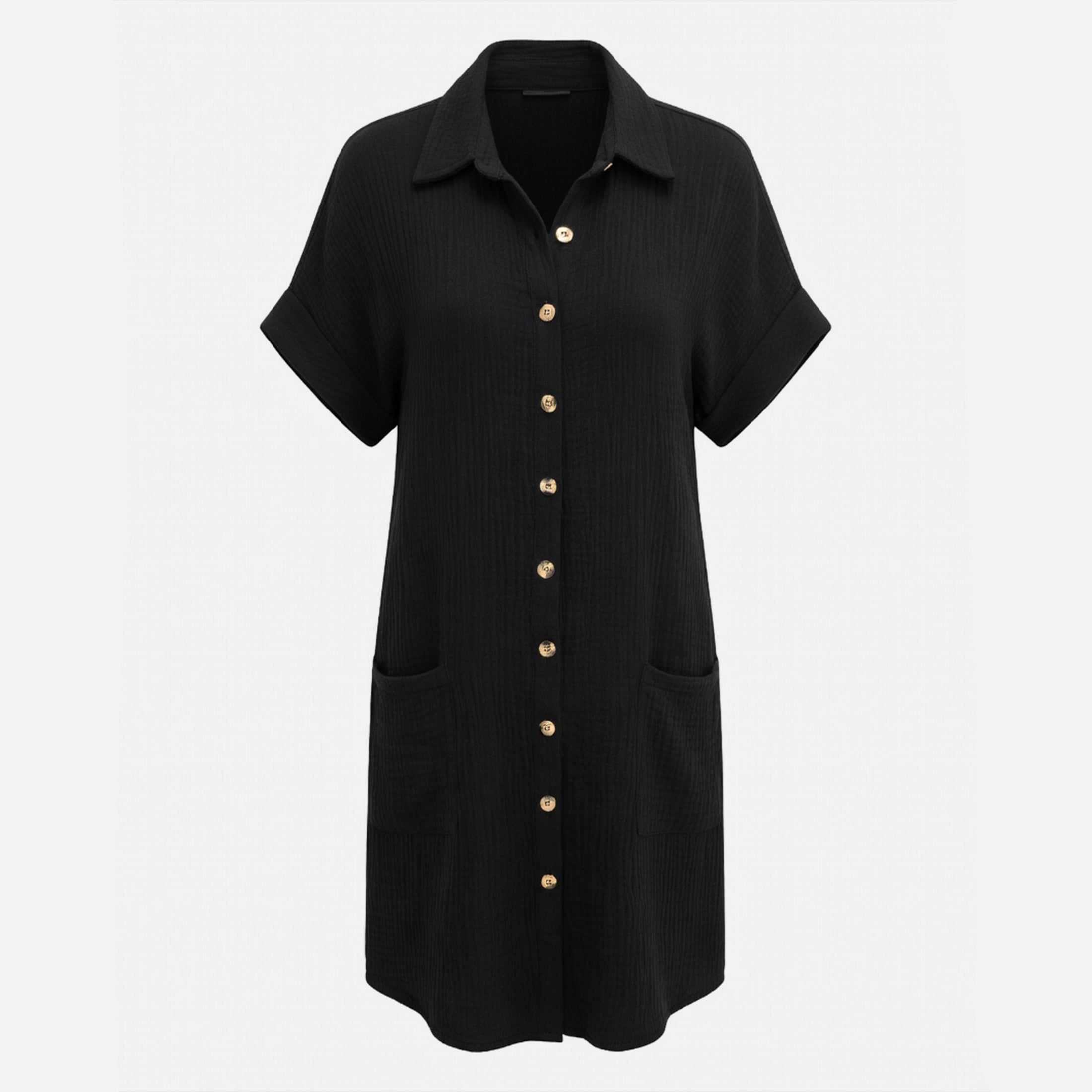 Robe chemise femme en coton léger pour le printemps