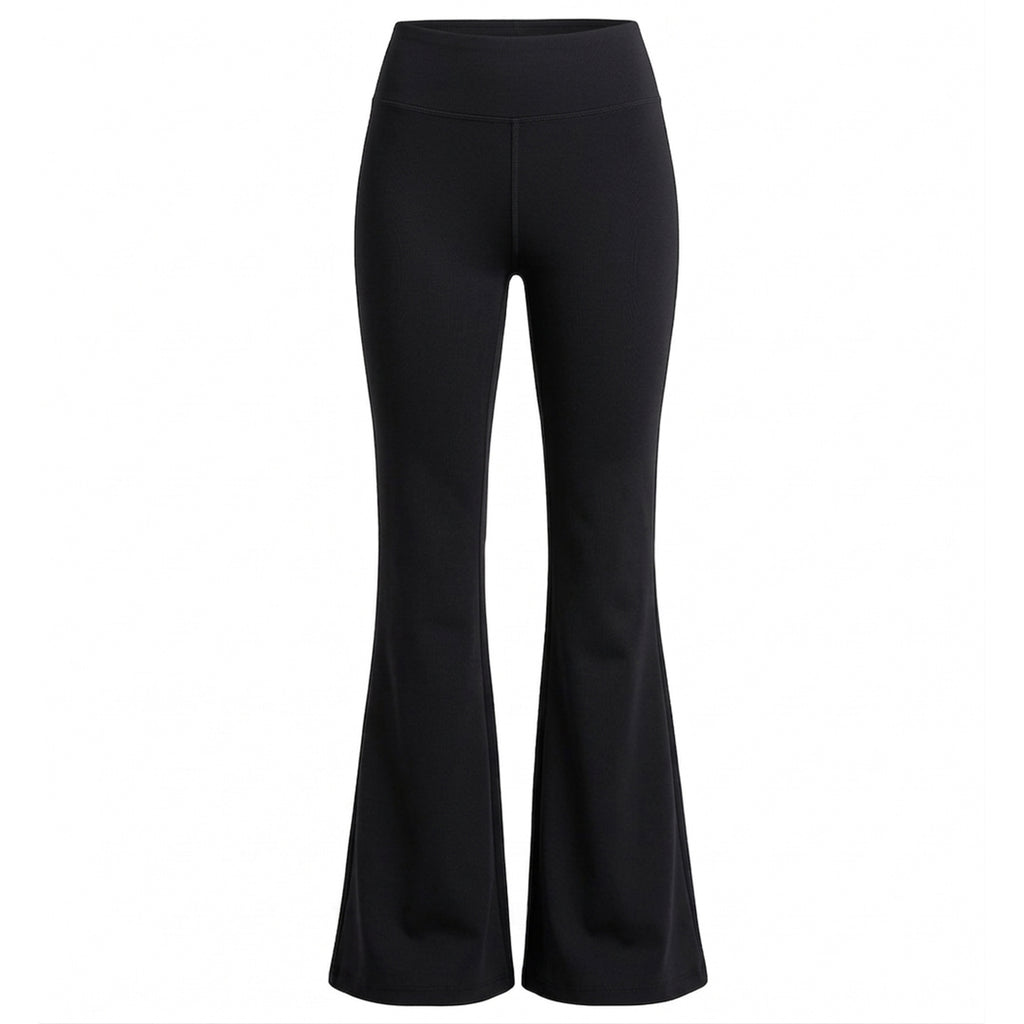 Pantalon femme taille haute évasé en coton, élégant pour printemps-été