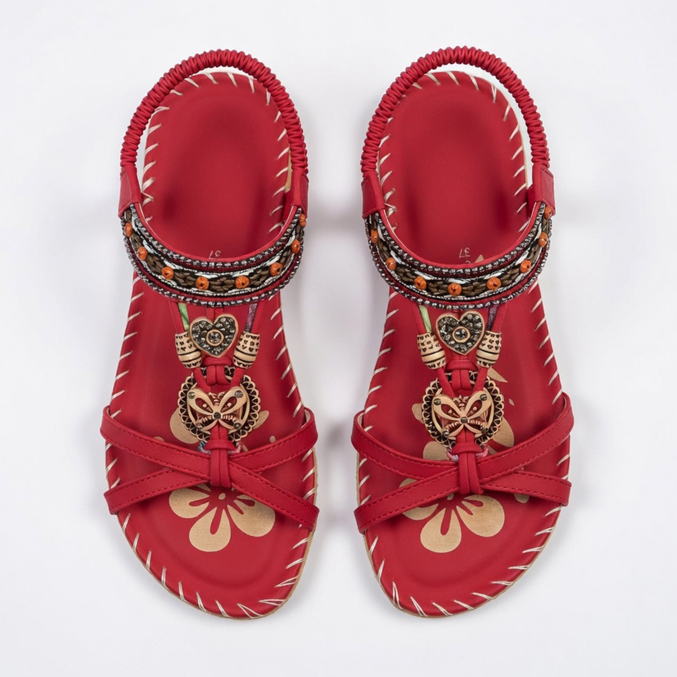 Sandales femme cuir bohème plage extérieur été