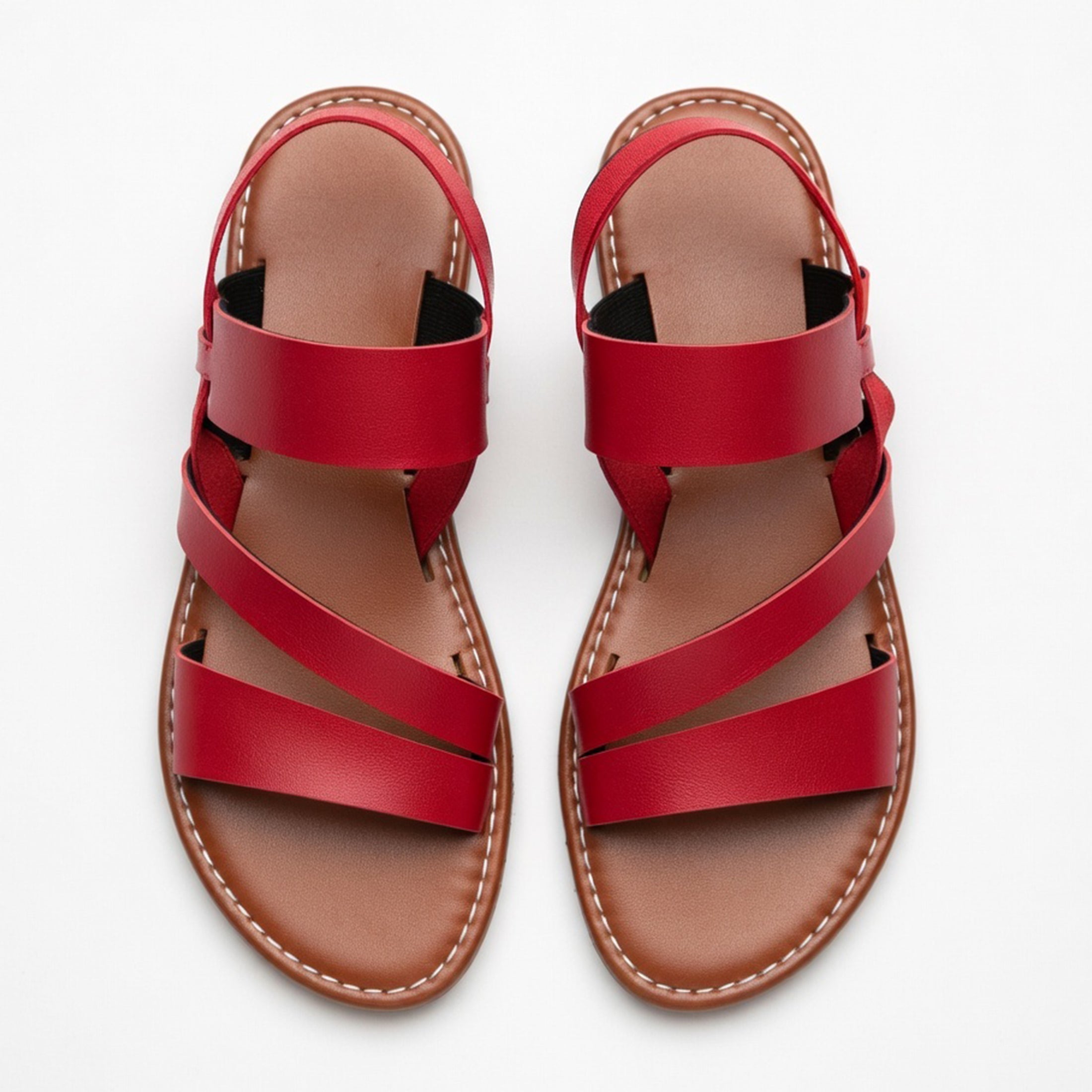 Sandales femme plates cuir casual extérieur été
