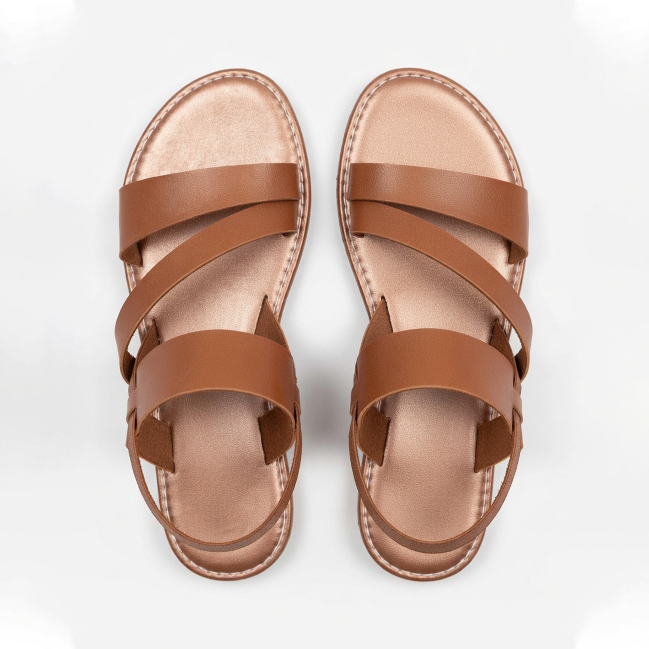 Sandales femme plates cuir casual extérieur été