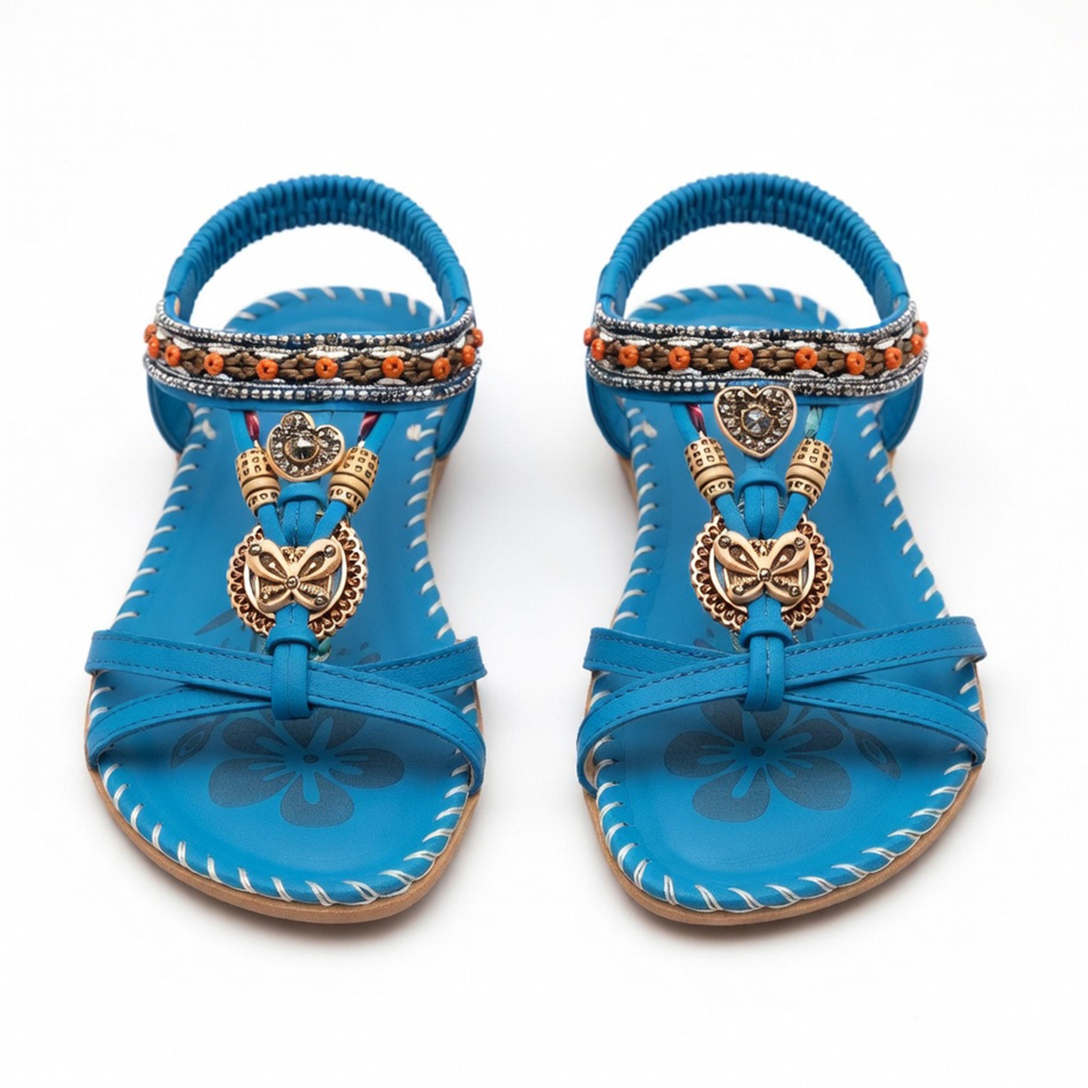 Sandales femme cuir bohème plage extérieur été
