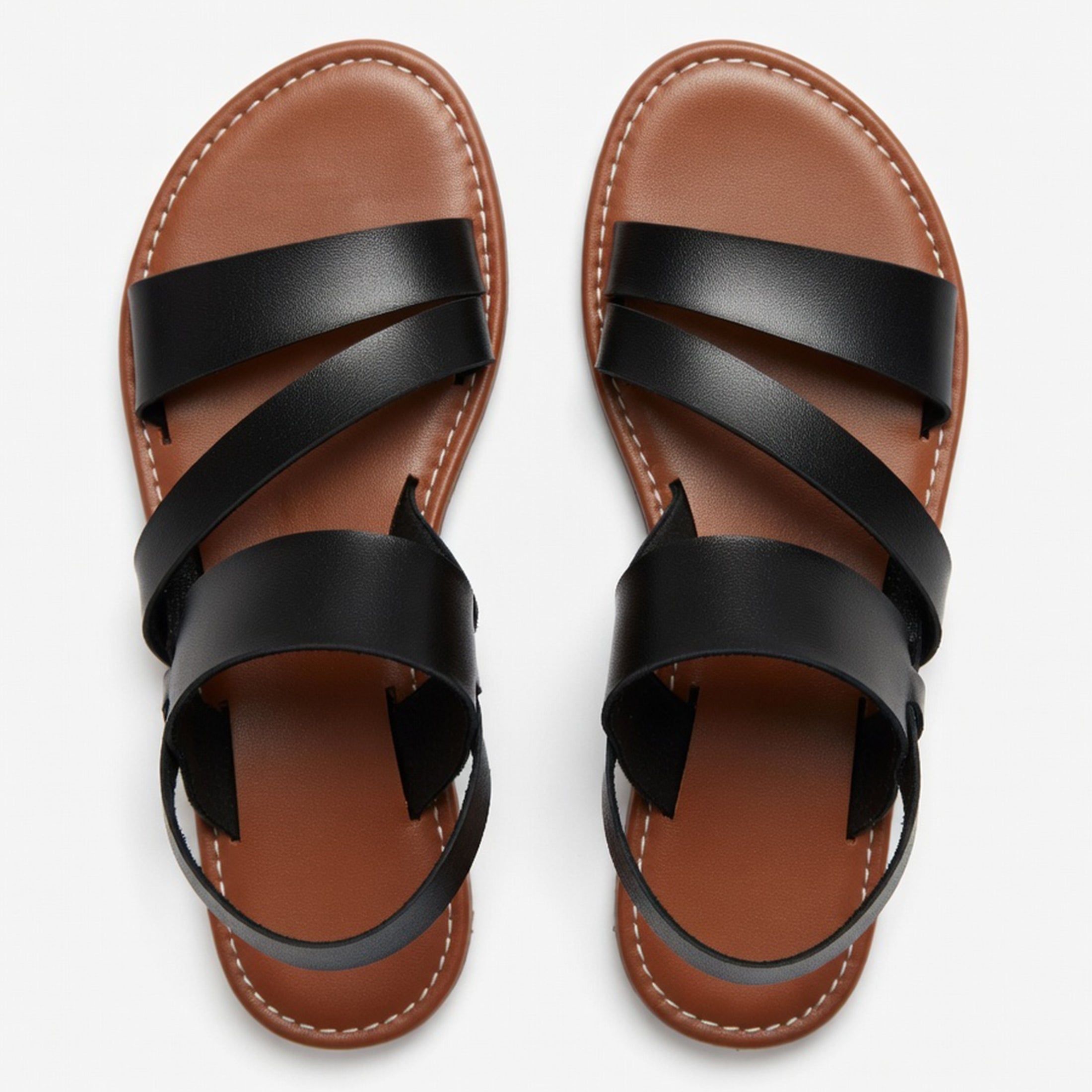 Sandales femme plates cuir casual extérieur été