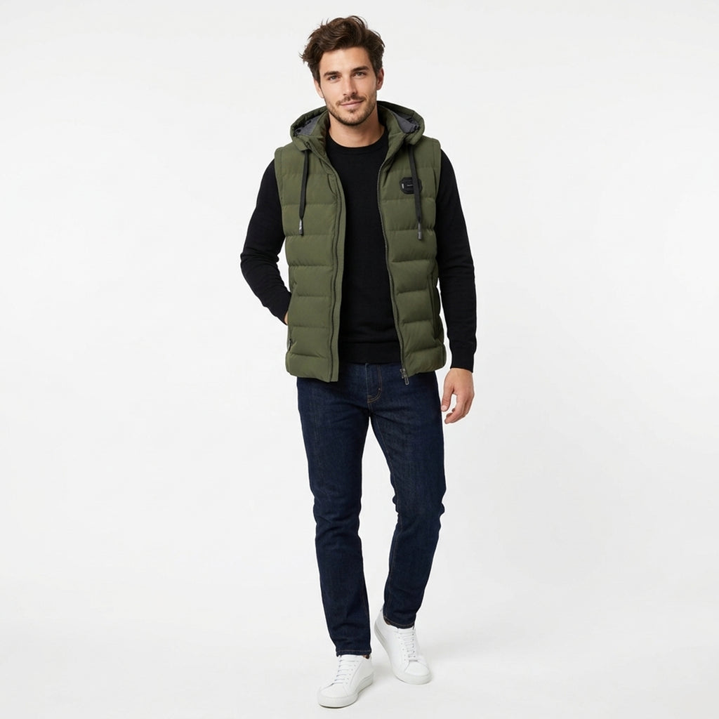 Gilet homme coton printemps léger style bomber sans manches casual