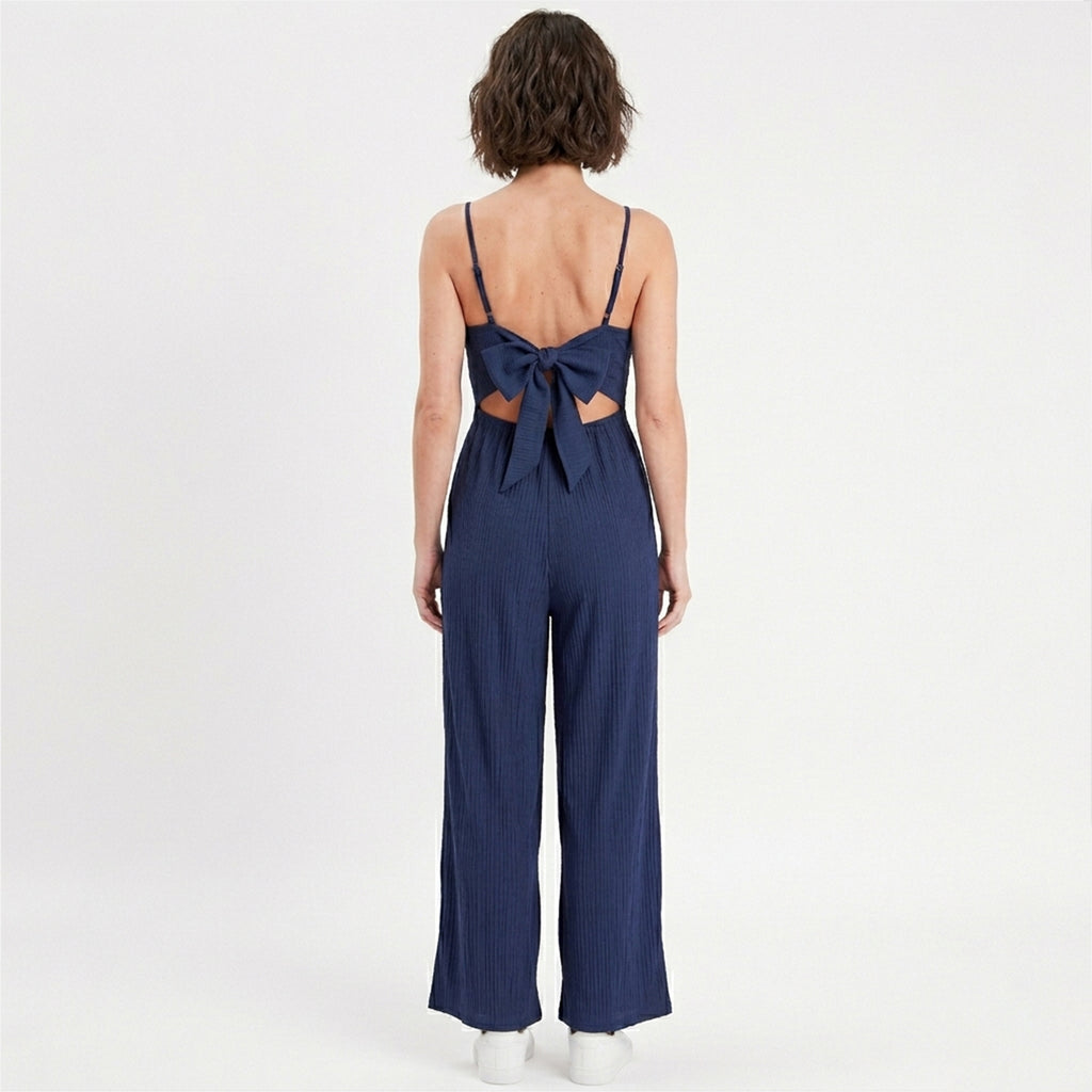 Combinaison femme coton printemps bohème large jambe mode décontractée