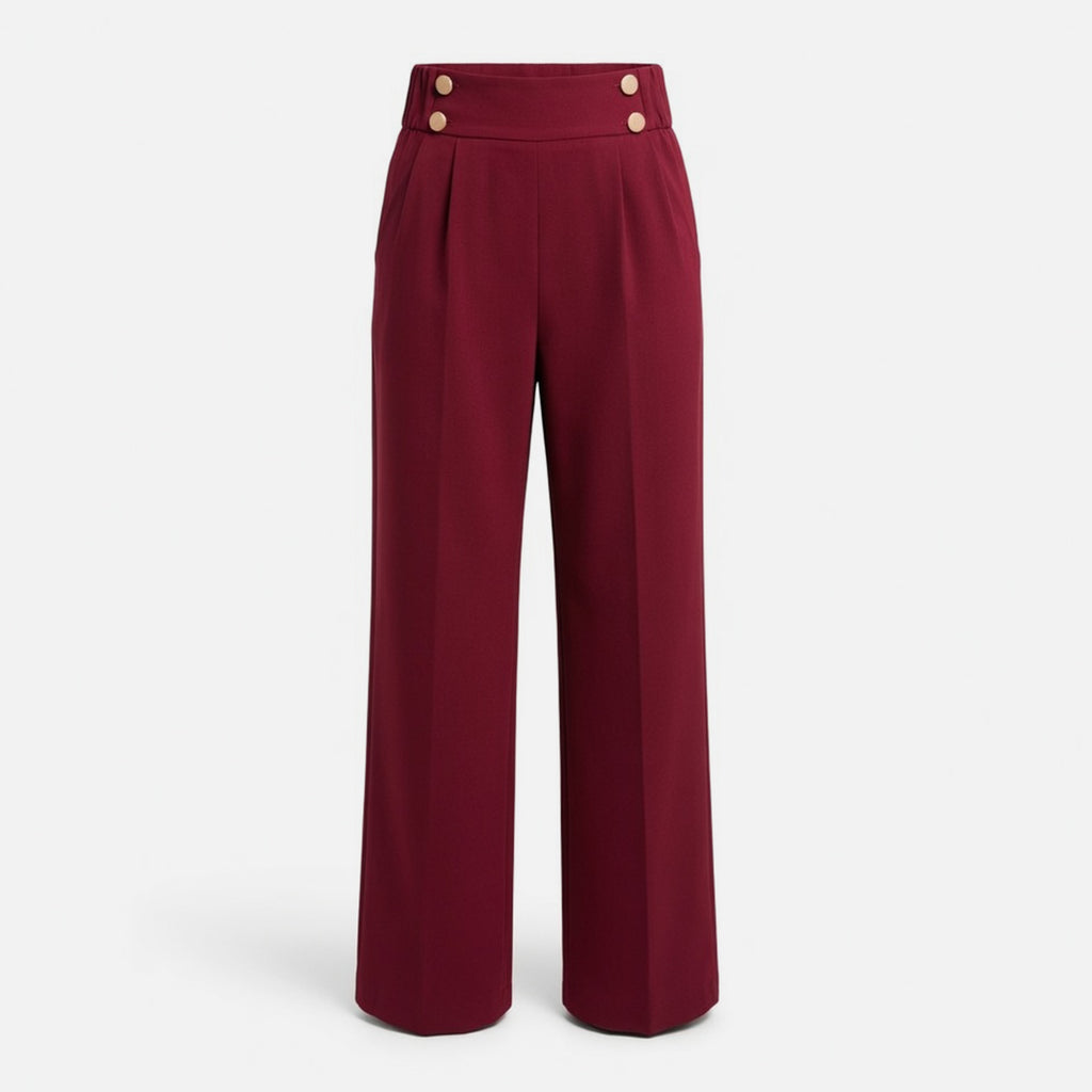 Pantalon droit femme en coton bureau élégant pour printemps-été