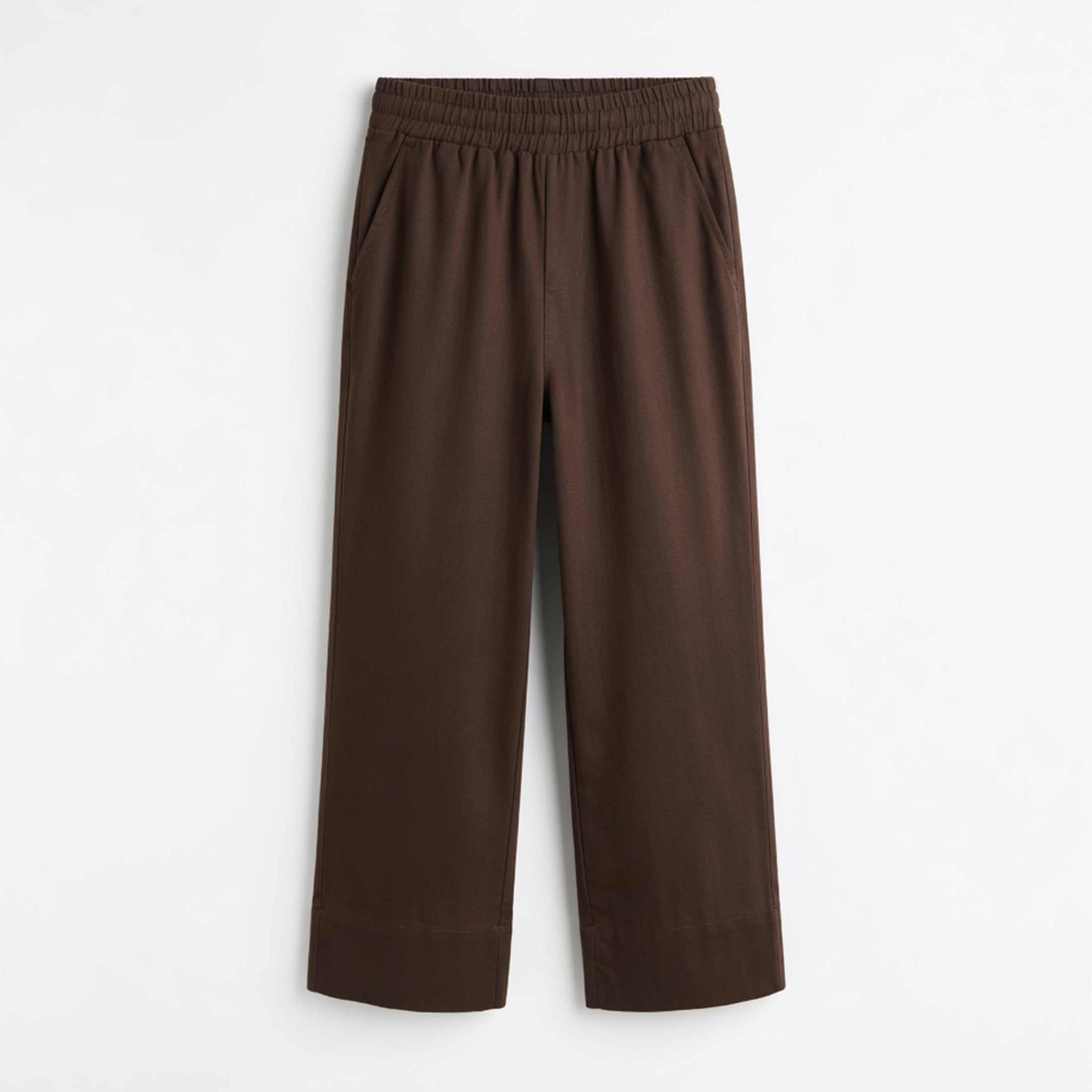 Pantalon large femme taille haute coton fluide printemps été