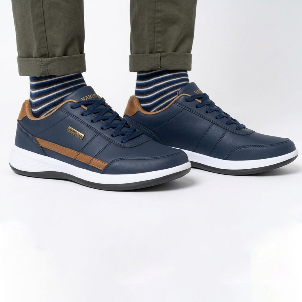 Chaussures homme cuir sneakers légères à lacets printemps-été