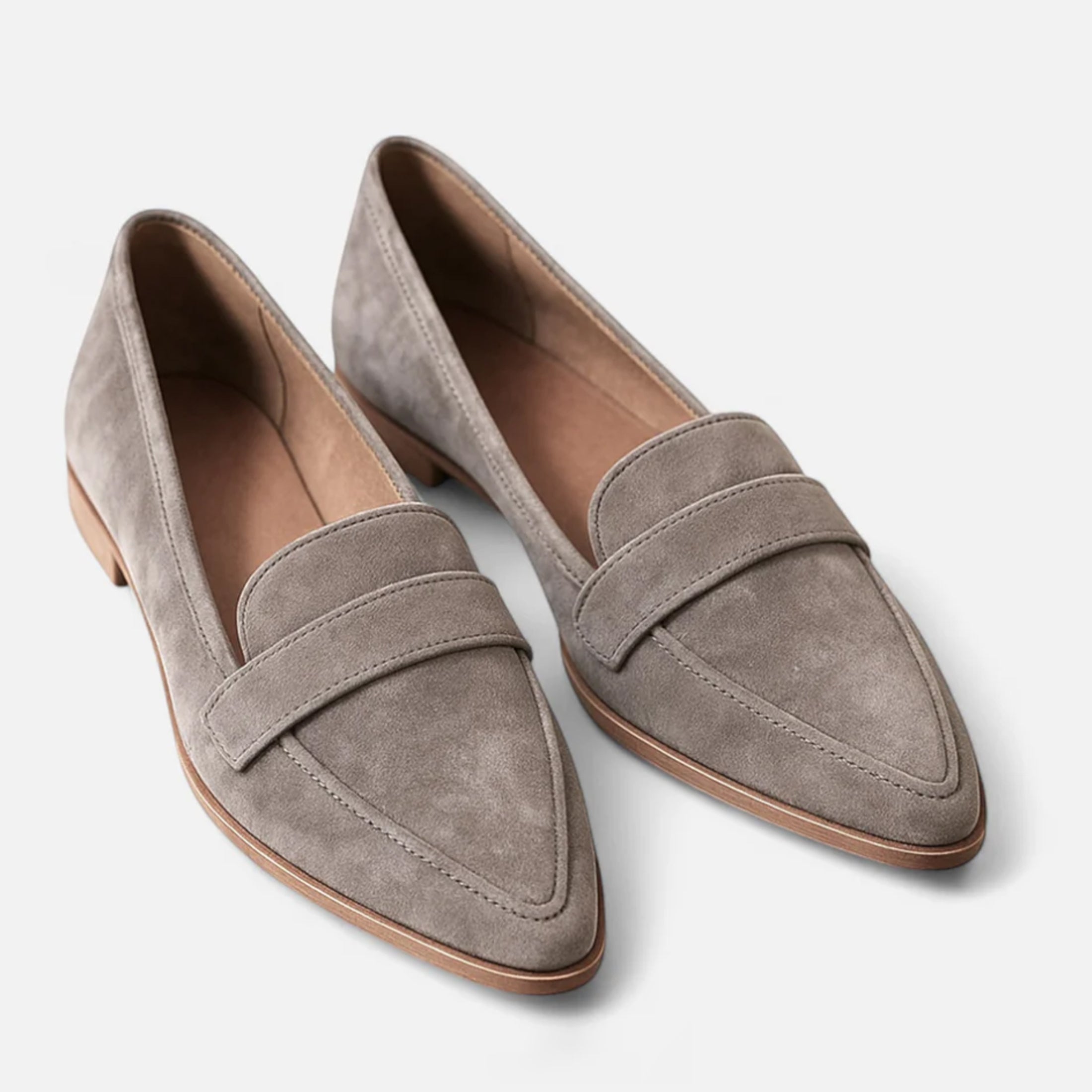Mocassins femme luxe en daim mi-saison confortable