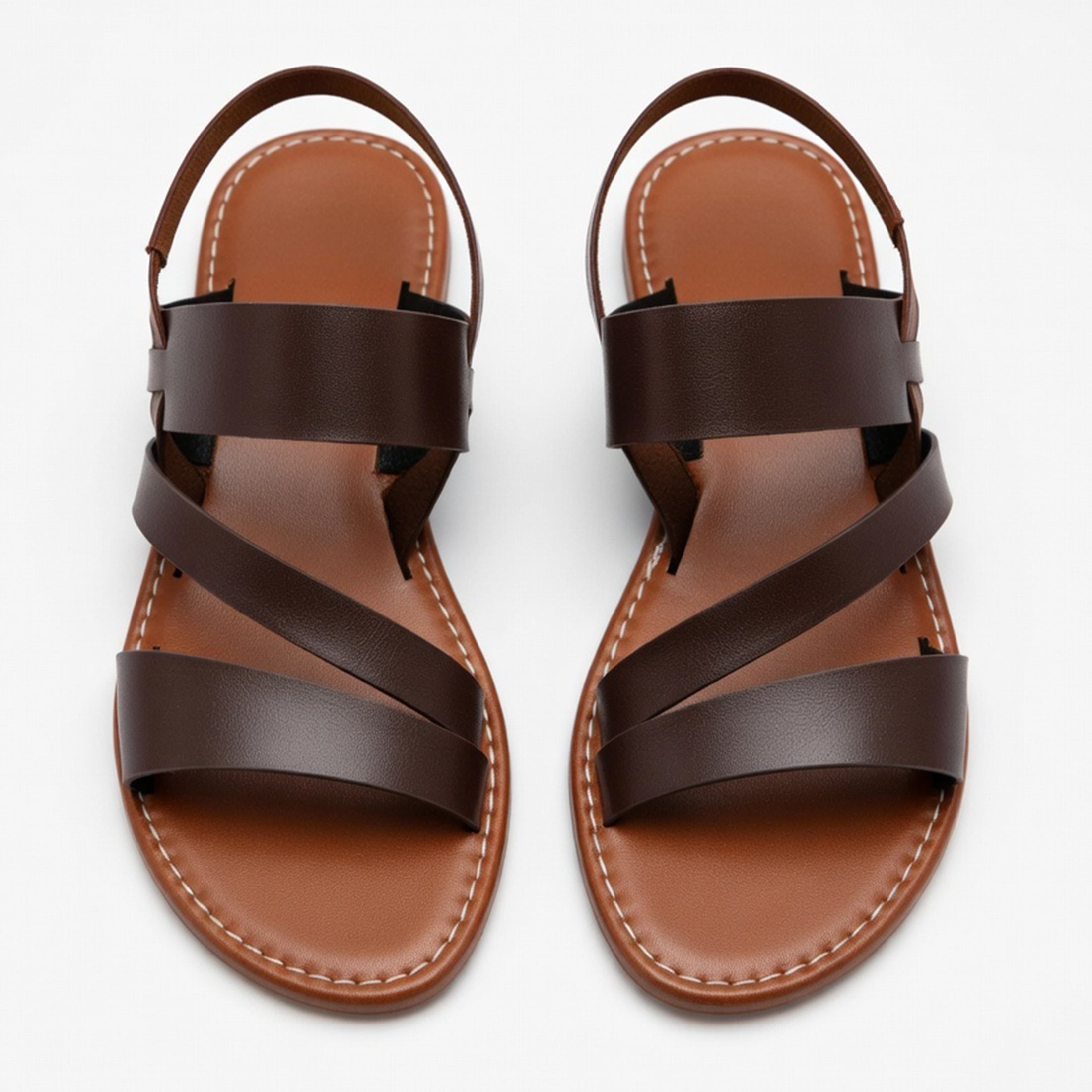 Sandales femme plates cuir casual extérieur été