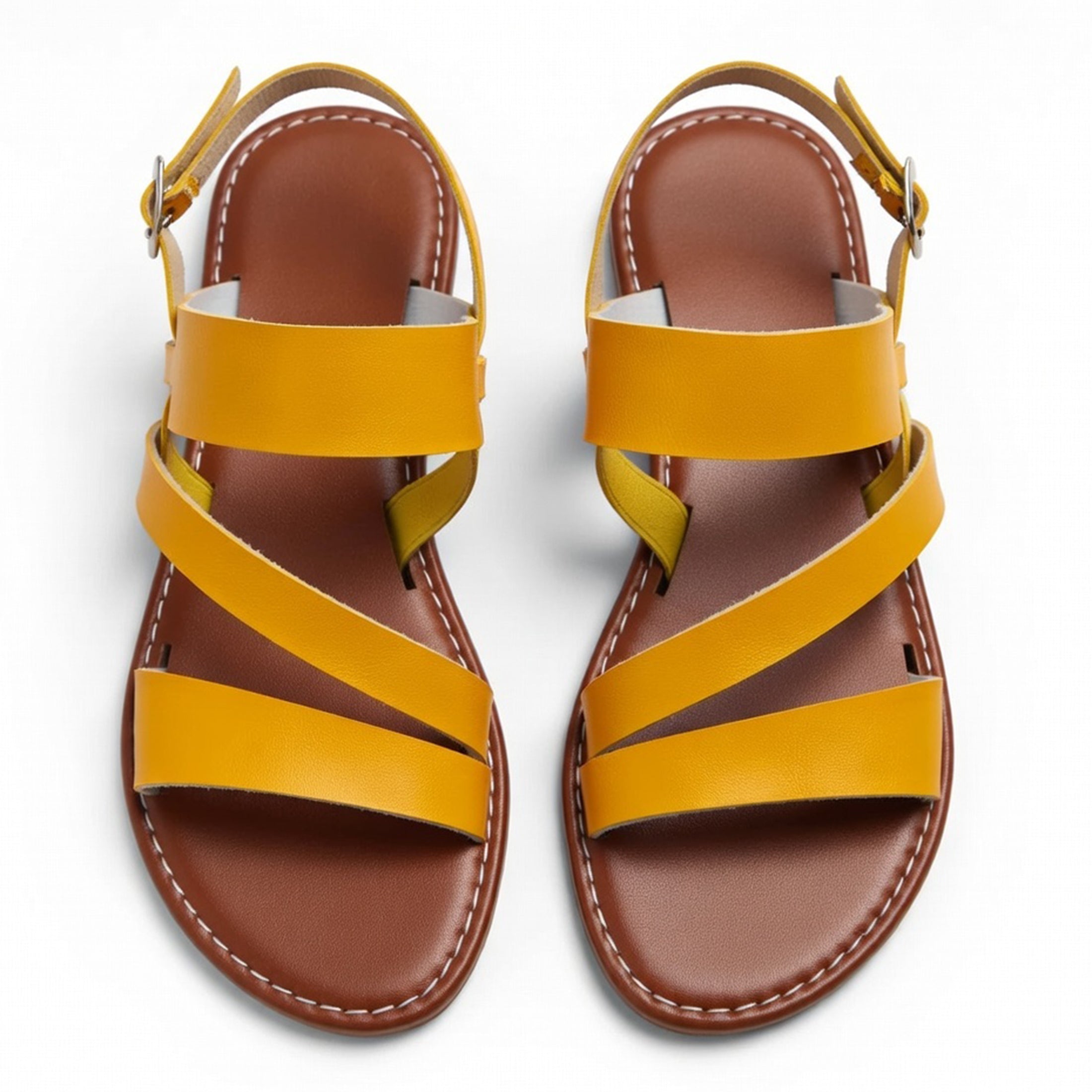 Sandales femme plates cuir casual extérieur été