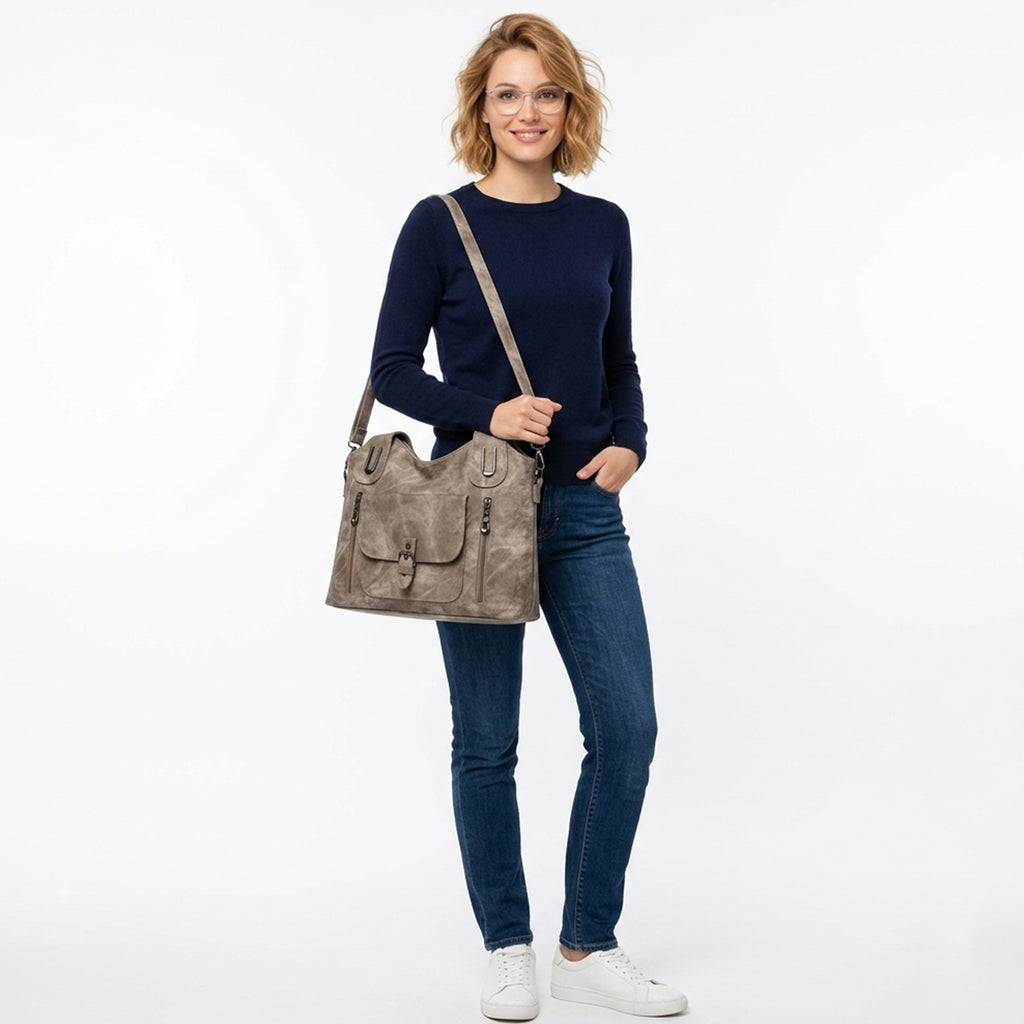 Sac cabas femme cuir rétro printemps été sac tote bandoulière détachable femme